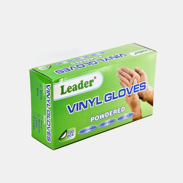 Leader — Gants vinyle poudrés 100 unités